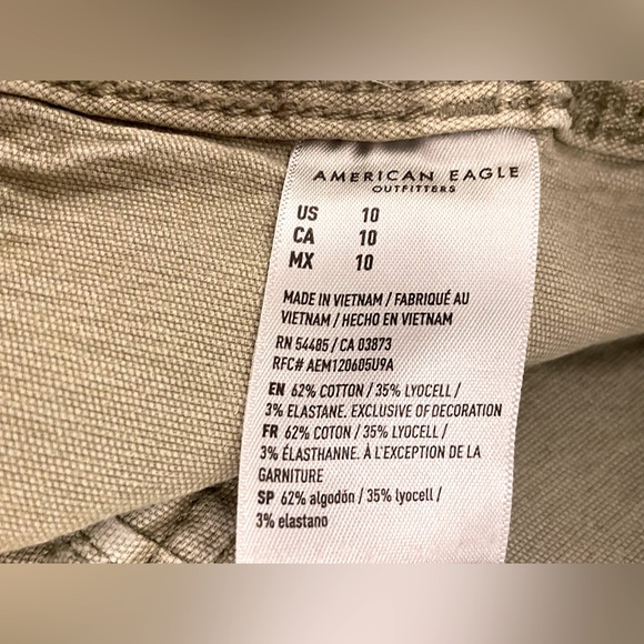 Women’s American Eagle Highest Waist‎ '90s Boyfriend green Cargo Short size 10 - Picture 6 of 12